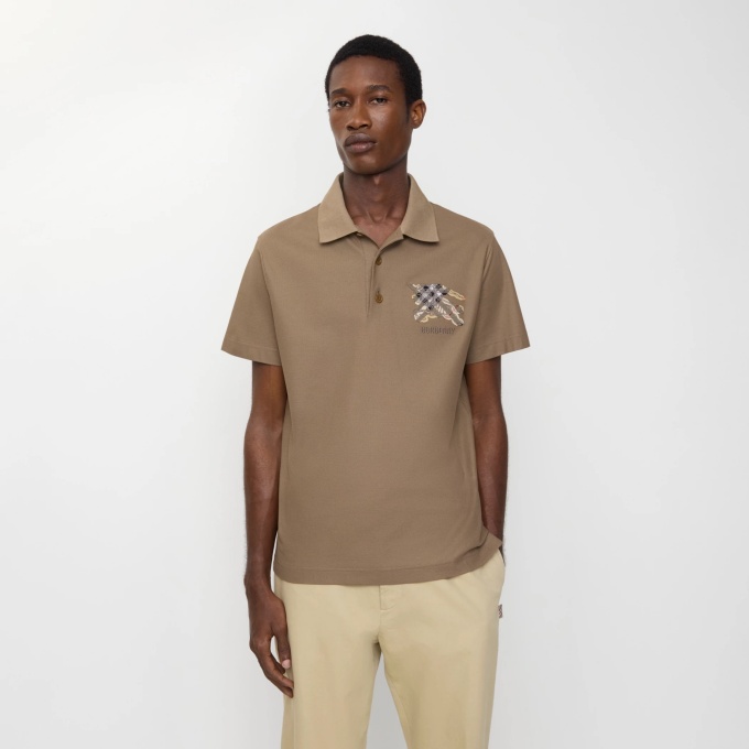 burberry slim fit ekd check cotton polo shirt